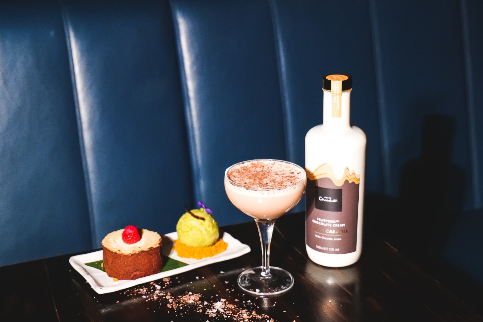 Hotel Chocolat cocktail with dessert